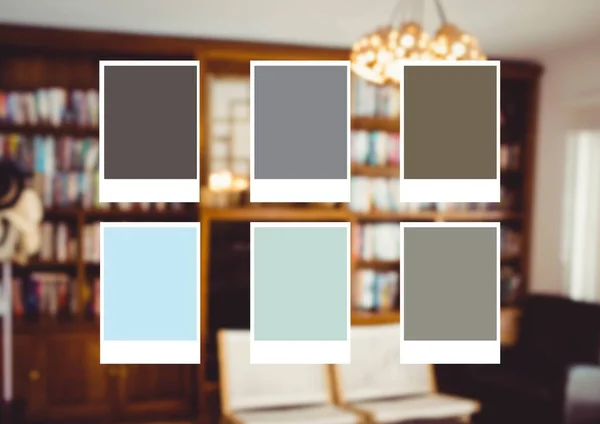リビングルームの景色に対する複数の色の色合い 内装と改修計画のコンセプト — ストック写真