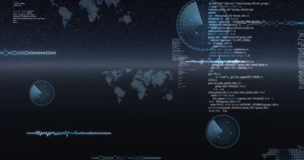 Obrázek Zpracování Dat Světových Map Statistik Zaznamenávajících Vesmír Digitální Rozhraní — Stock fotografie