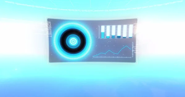 Beeld Van Scope Scanning Statistieken Registratie Gegevensverwerking Schermen Digitaal Interface — Stockfoto