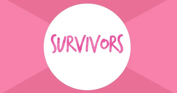 ピンクの生存者の構成はピンクの背景にテキスト 乳がん認知キャンペーンのコンセプトデジタル生成画像 — ストック写真