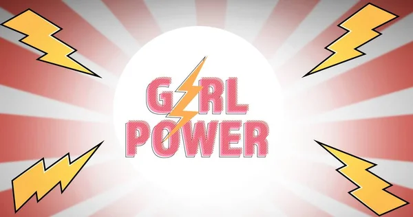 Samenstelling Van Tekst Meisje Macht Roze Achtergrond Girl Power Positieve — Stockfoto