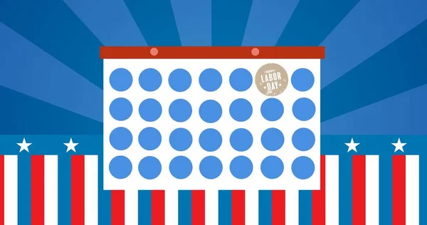 Ікона Робочого Дня Протягом Вересня Календарі Проти Американського Дизайну Прапора — стокове фото
