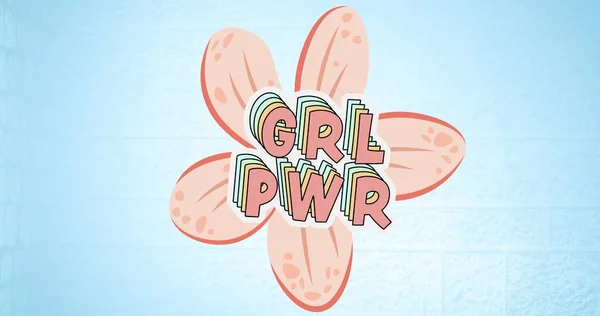 Samenstelling Van Tekstmeisje Macht Bloem Girl Power Positieve Vrouwelijke Kracht — Stockfoto