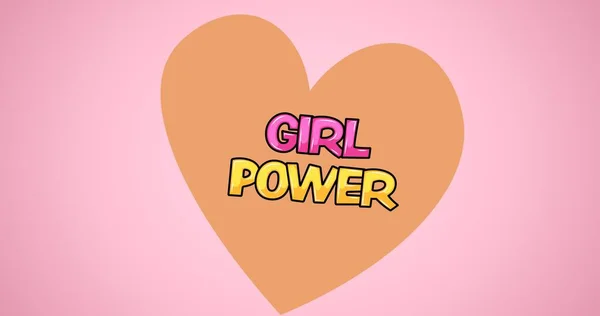 Composition Text Girl Power Heart Girl Power Positive Female Strength — Stock Photo, Image