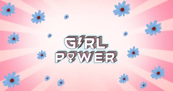 Összetétele Szöveges Lány Hatalom Rózsaszín Háttér Girl Power Pozitív Női — Stock Fotó