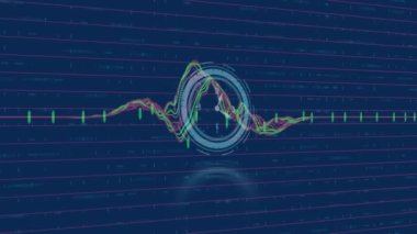 Saat üzerinden veri işleme animasyonu. küresel bilim, veri işleme ve dijital arayüz kavramı dijital olarak oluşturulmuş video.