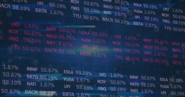 Siyah arka planda istatistik ve veri işleme animasyonu. küresel veri işleme, iş, dijital arayüz ve teknoloji konsepti dijital olarak oluşturulmuş video.