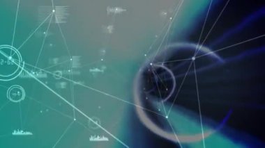 İstatistiklere ve bağlantı ağına sahip dünyanın animasyonu. küresel bağlantılar, dijital arayüz ve teknoloji konsepti dijital olarak oluşturulmuş video.