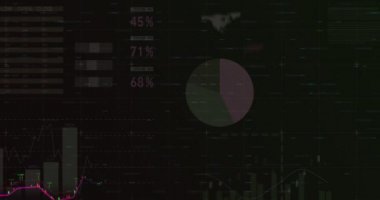 Finansal veri işleme ve istatistik kaydı animasyonu. 