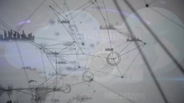 Sayıların animasyonu, veri işleme ve bağlantı ağı. küresel bağlantılar ve veri işleme konsepti dijital olarak oluşturulmuş video.