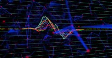 Veri işleme ve şebeke ve bağlantı ağları üzerinde değişen numaraların animasyonu. küresel veri işleme ve dijital arayüz konsepti dijital olarak oluşturulmuş video.