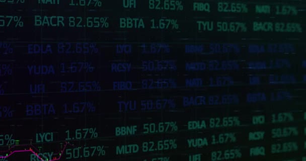 Animazione Dell Elaborazione Dei Dati Finanziari Della Registrazione Delle Statistiche — Video Stock