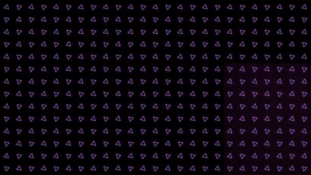 Animation Panneaux Flottants Courbes Ligne Blanche Sur Grille Virage Triangles — Video