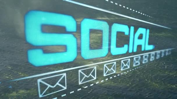 Animazione Icone Testo Posta Dei Social Network Sopra Cielo Rete — Video Stock