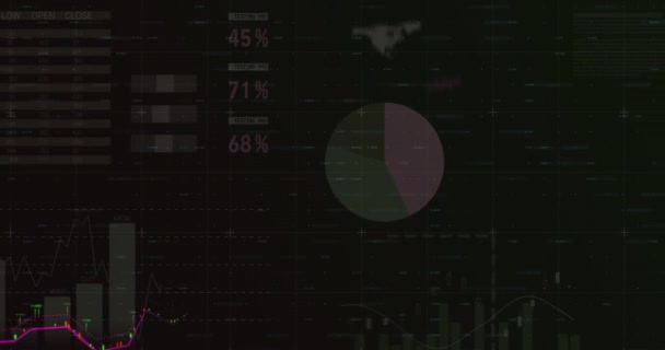 金融データ処理及び統計記録のアニメーション — ストック動画