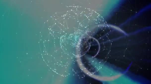 Bağlantılar Ağıyla Birlikte Dünyanın Animasyonu Küresel Bağlantılar Dijital Arayüz Teknoloji — Stok video