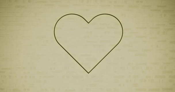 Κινούμενα Σχέδια Εικονίδιο Νέον Καρδιά Τρεμοπαίζει Αντίγραφο Χώρο Πάνω Από — Αρχείο Βίντεο