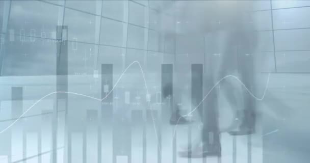 Animación Del Procesamiento Datos Financieros Sobre Personas Negocios Concepto Global — Vídeo de stock