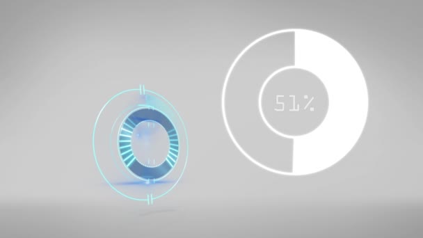 Animação Relógio Mudança Números Fundo Cinza Conceito Global Processamento Dados — Vídeo de Stock