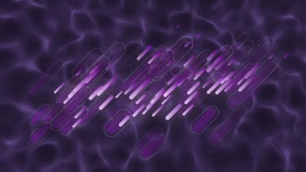 Анимация Фиолетовых Световых Следов Фиолетовом Жидком Фоне Цветовая Двигательная Концепция — стоковое видео