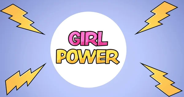 Összetétele Szöveges Lány Hatalom Lila Háttér Girl Power Pozitív Női — Stock Fotó