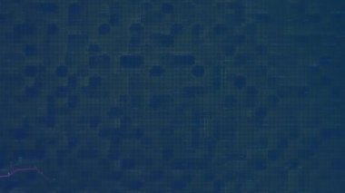 Bağlantı noktaları üzerinden veri işleme animasyonu. küresel bilim, veri işleme ve dijital arayüz kavramı dijital olarak oluşturulmuş video.