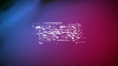 Renkli arkaplan üzerindeki başlangıç metninin canlandırması. Video oyunu, eğlence ve dijital arayüz kavramı dijital olarak oluşturuldu.