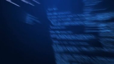 Mavi arkaplan ile veri işleme ile birden fazla ekranın dijital animasyonu. bilgisayar arayüzü ve teknoloji kavramı