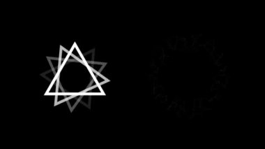 Siyah arka planda hareket eden şekillerin animasyonu. küresel sosyal medya, bağlantılar, iletişim ve teknoloji konsepti dijital olarak oluşturulmuş video.