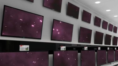 Parlak ekranlı dizi dizi televizyon animasyonları. küresel iletişim ve teknoloji konsepti dijital olarak oluşturulmuş video.