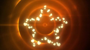 Portakal halkalarının üzerinde fotokopi alanı olan noel süsleme peri ışıklarının animasyonu. Noel, gelenek ve kutlama konsepti dijital olarak oluşturuldu.