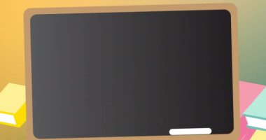 Oyun dışı okul metninin animasyonu. eğitim, geliştirme ve öğrenme konsepti dijital olarak oluşturulmuş video.