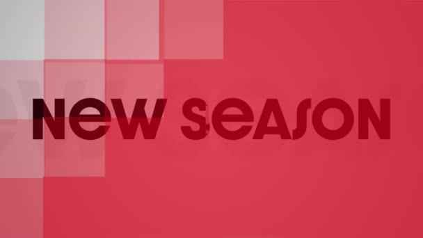 Animation New Collection Text Red Squares Retail Shopping Communication Concept — Stock Video