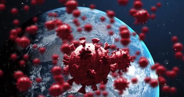 Animazione Covid Cellule Tutto Mondo Global Covid Concetto Pandemia Video — Video Stock