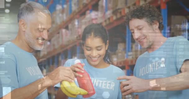 Procesamiento Estadístico Datos Través Diversos Voluntarios Masculinos Femeninos Haciendo Una — Vídeo de stock