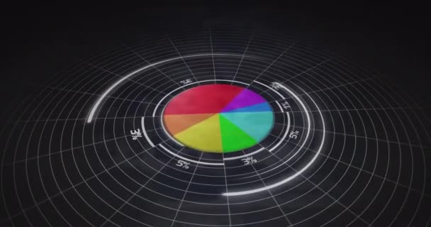 Animación Del Procesamiento Datos Sobre Fondo Negro Conexiones Globales Interfaz — Vídeos de Stock