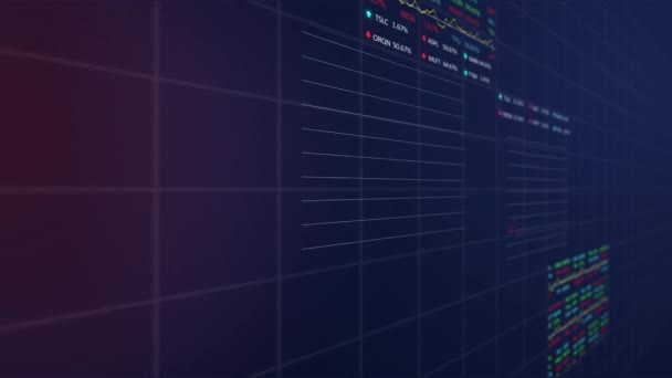 Animación Estadísticas Procesamiento Datos Financieros Negocio Global Procesamiento Datos Interfaz — Vídeos de Stock