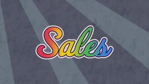 Animation Des Verkaufstextes Bunten Lettern Auf Grauem Hintergrund Verkaufs Einzelhandels — Stockvideo