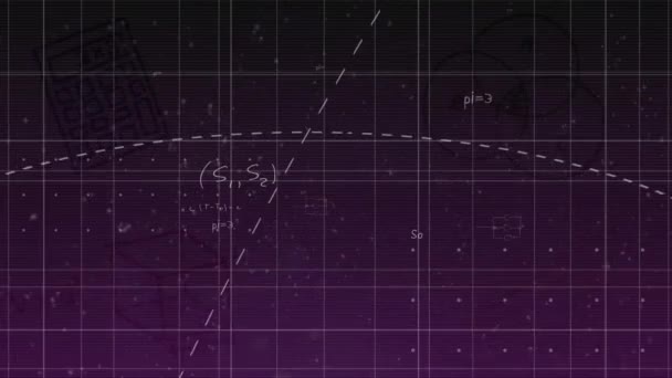 Animação Desenhos Matemáticos Fórmulas Fundo Escuro Conceito Educação Aprendizagem Vídeo — Vídeo de Stock