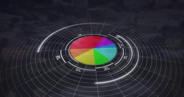 Animación Del Procesamiento Datos Sobre Paisaje Conexiones Globales Interfaz Digital — Vídeos de Stock