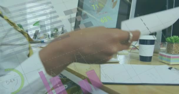 Animatie Van Verwerking Van Financiële Gegevens Het Bedrijfsleven Functie Wereldwijde — Stockvideo