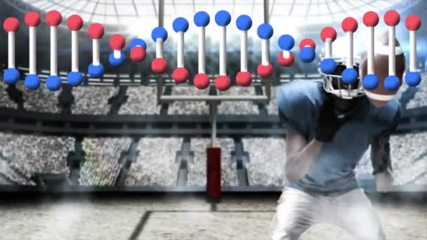 Animation Brin Adn Sur Joueur Rugby Sur Stade Concept Sport — Video