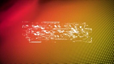 Senin animasyonun turuncu ve sarı arka planda metin kazandı. Video oyunu, eğlence ve dijital arayüz kavramı dijital olarak oluşturuldu.