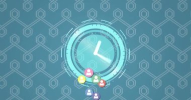 Arka planda, sosyal medya simgelerinin canlandırılması. küresel sosyal medya ve iletişim konsepti dijital olarak oluşturulmuş video.