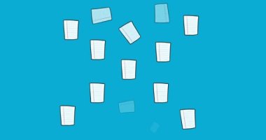 Okul eşyaları simgeleri üzerinden okula dönüş metninin animasyonu. eğitim, geliştirme ve öğrenme konsepti dijital olarak oluşturulmuş video.