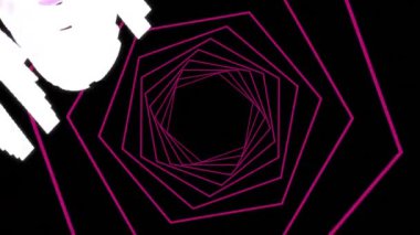 Siyah arkaplanda parlayan tünele karşı yüksek skorlu metin üzerinde arıza etkisi. Video oyunu arayüzü ve teknoloji kavramı