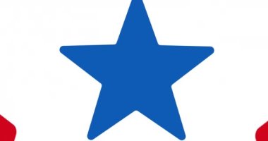 Kırmızı, beyaz ve mavi yıldızların ve Amerikan bayrak unsurlarının çizgi desenlerinin animasyonu. Vatanseverlik, bağımsızlık ve kutlama konsepti dijital olarak oluşturulmuş video.