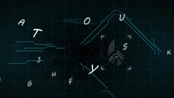 Animação Polegares Para Cima Ícones Sobre Impressão Biométrica Letras Conceito — Vídeo de Stock
