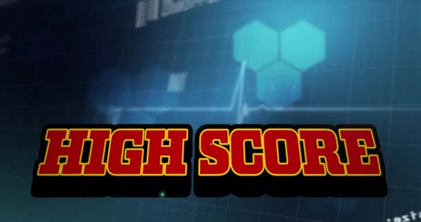 Animation High Score Text Pink Red Letters Data Processing Video — Stock Video