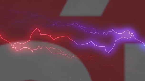 Анімація Спеціального Тексту Пропонує Знижки Червоними Синіми Електричними Струмами Чорному — стокове відео